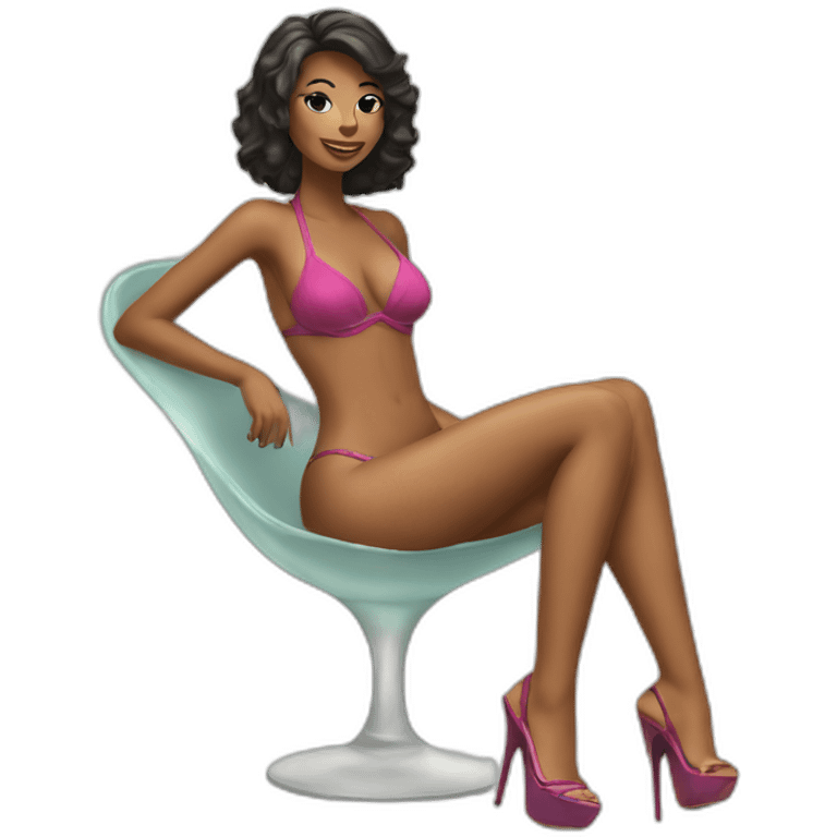 sexy woman on high heels swimming suit emoji