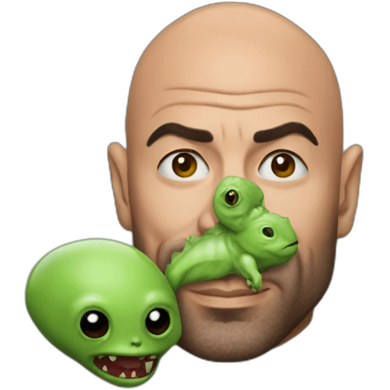 Joe Rogan holding Alien emoji