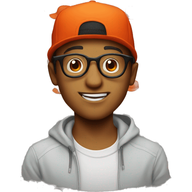 red hat meme boy orange glasses  emoji