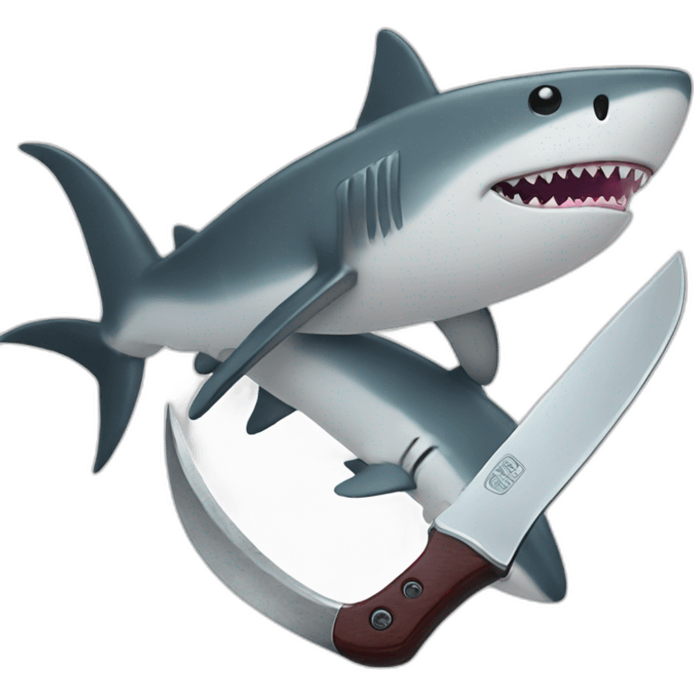 Knife and shark emoji