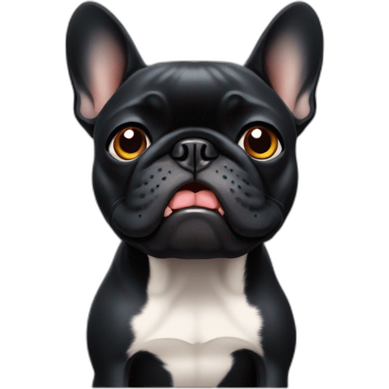  black french bulldog gets angry emoji