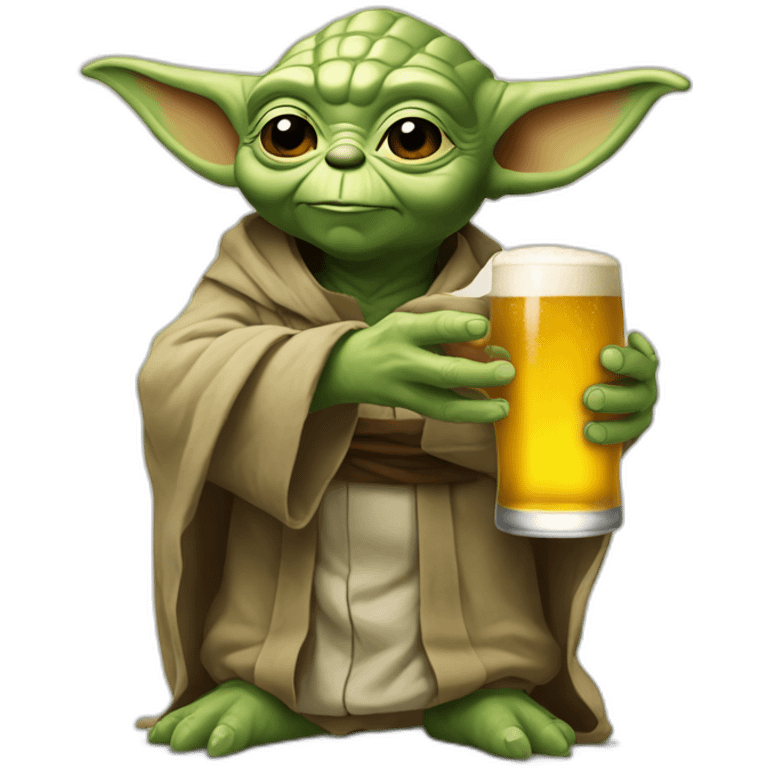 yoda buvant une bière emoji