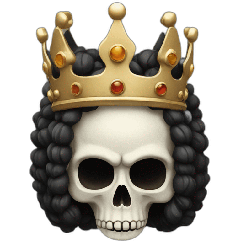 Skull king crown black emoji