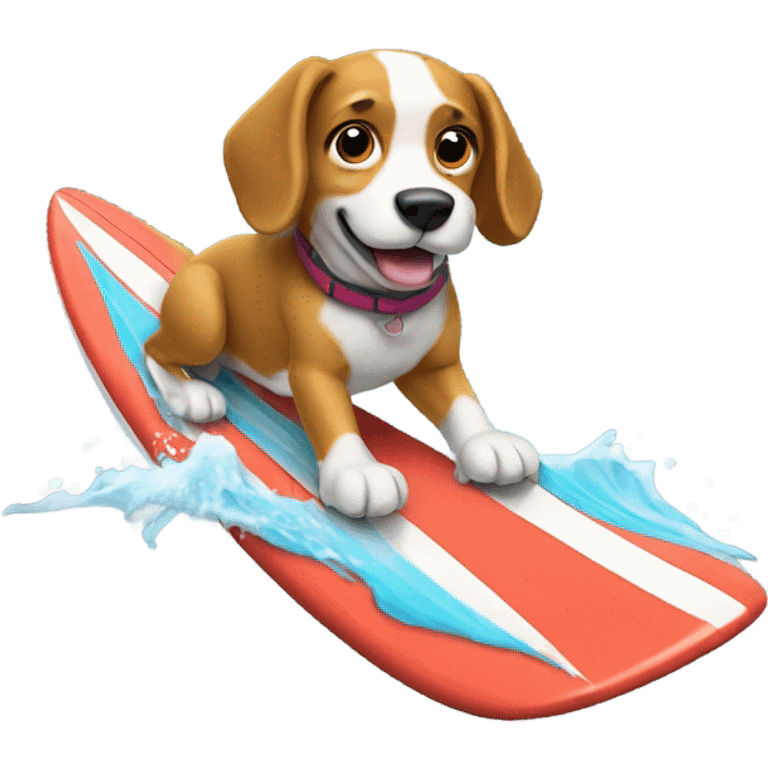 Dog surfing emoji