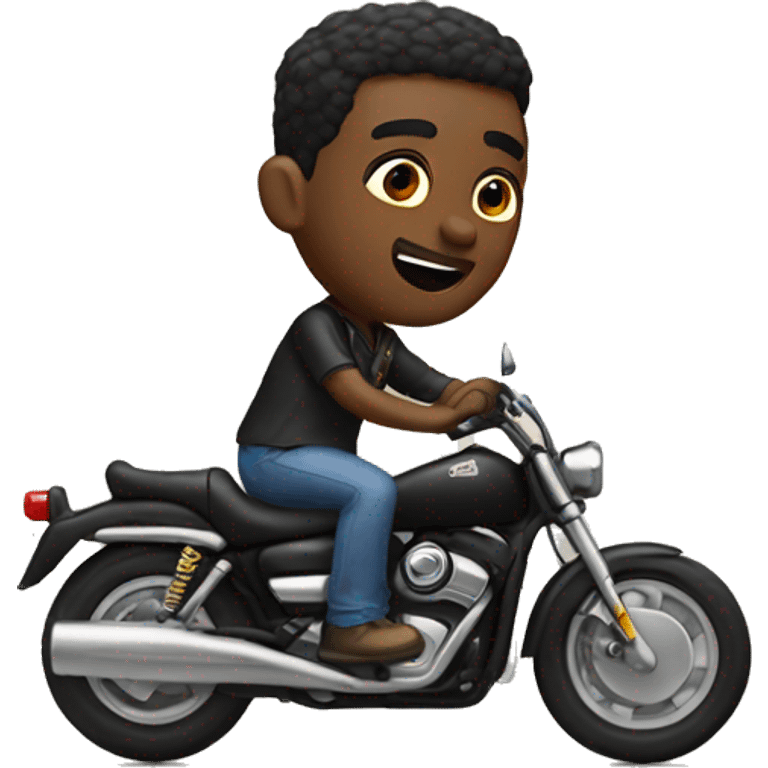 Black guy on motorcycle in Arizona emoji