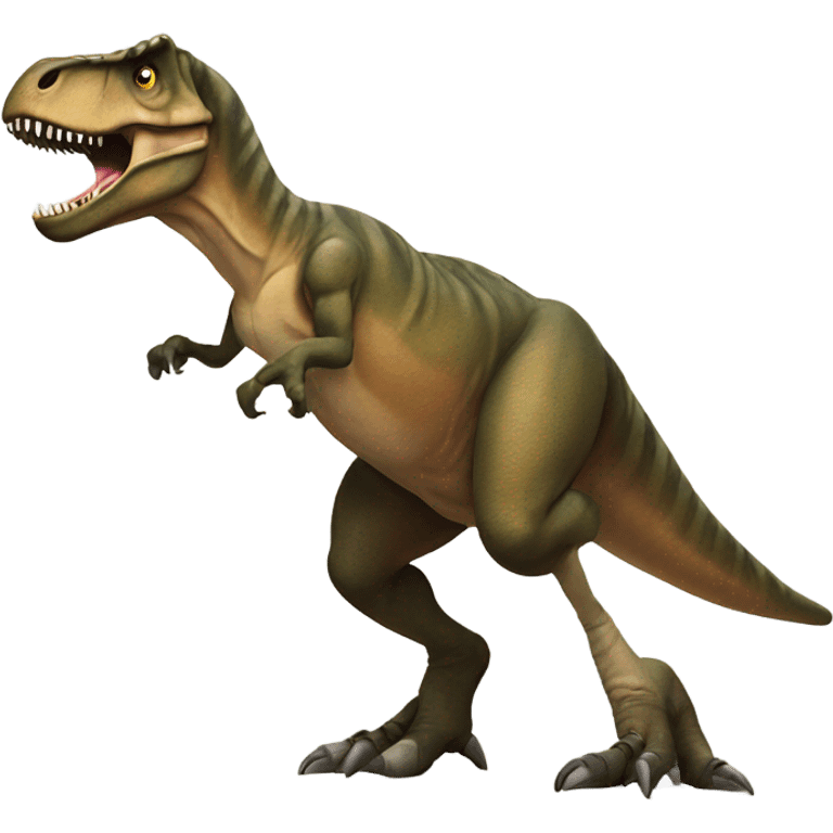 T.Rex with one arm on one leg emoji