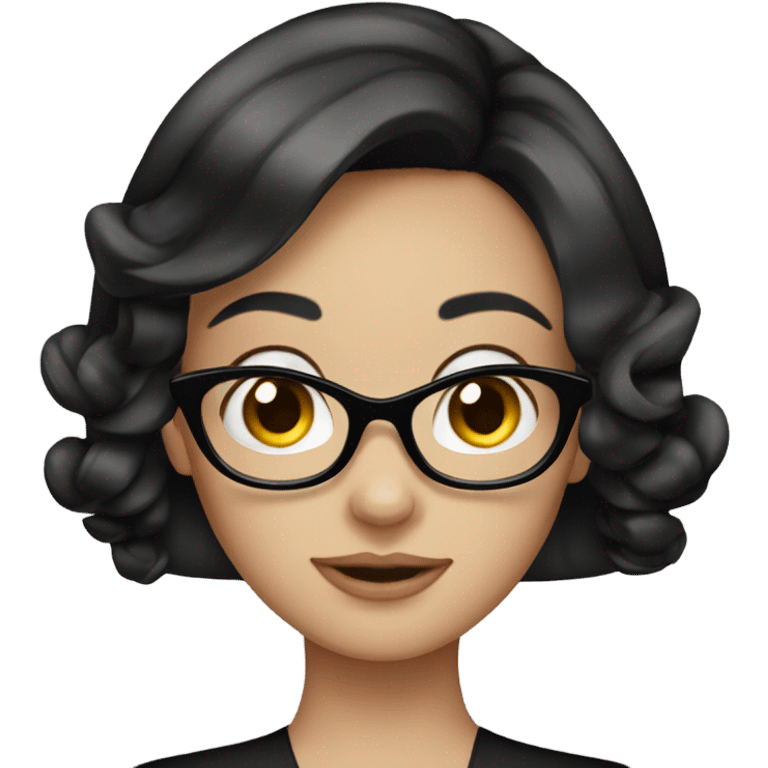 dark hair luxury female wearing black bow in hair emoji