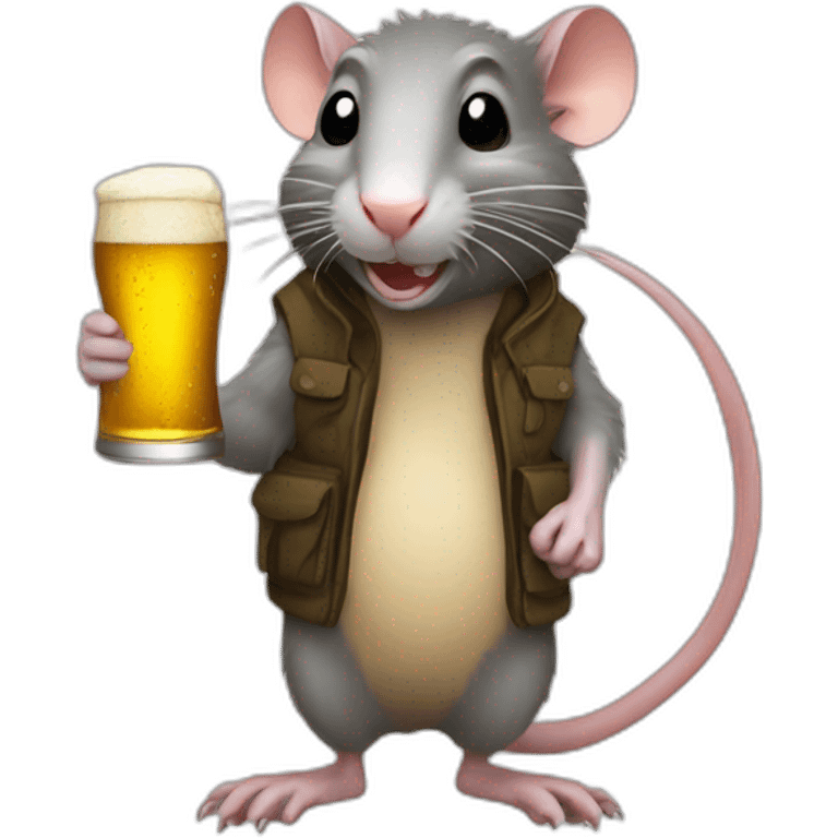 Splinter rat with a beer emoji