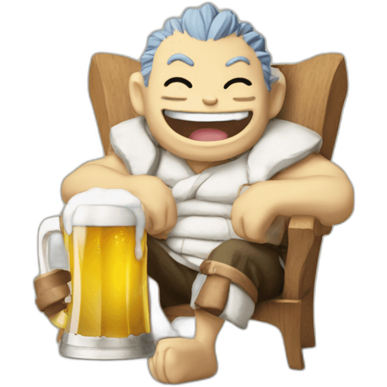 Happy de fairy tail qui tien une biere emoji