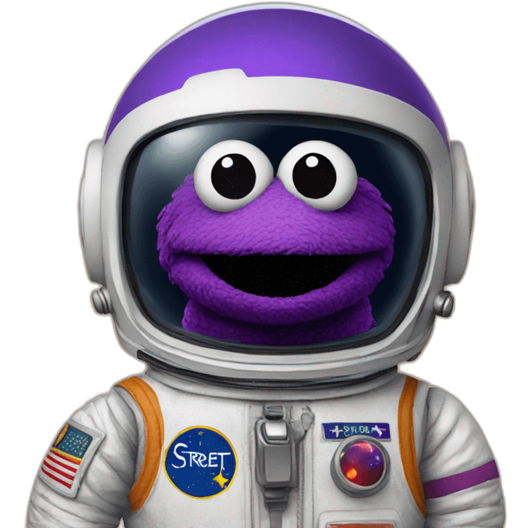 purple sesame street astronaut puppet emoji