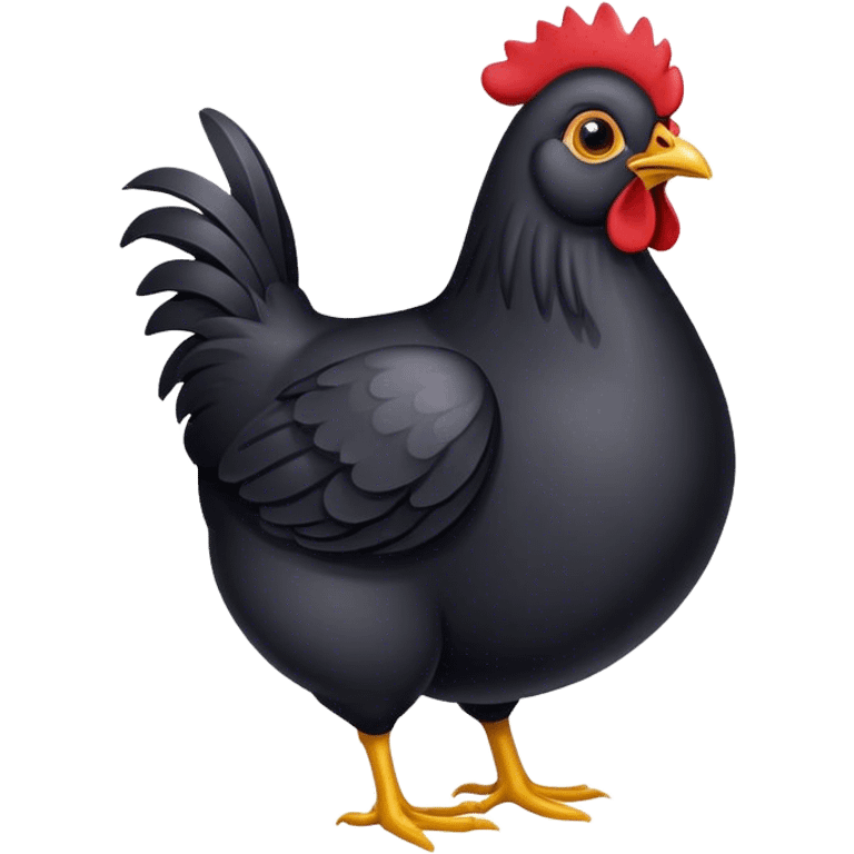 black hen emoji