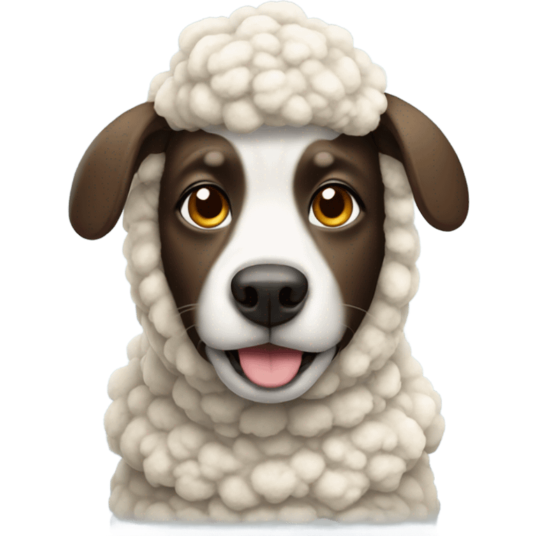 Dog wearing sheep costume emoji