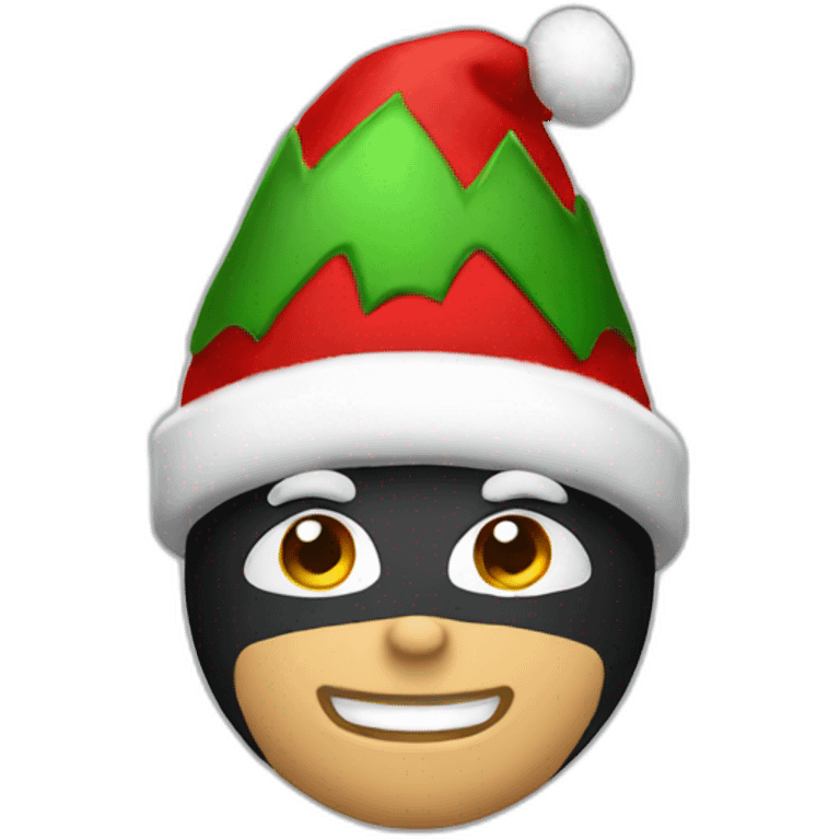 Batman in Christmas hat emoji