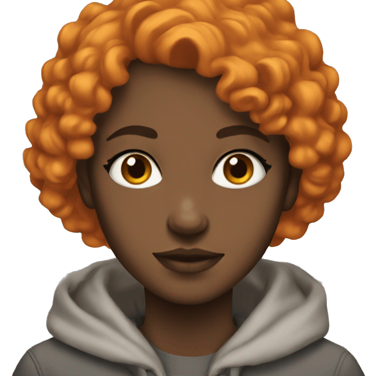 orange hair grey eyes tall girl emoji