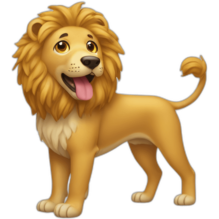 Chien sur un lion emoji