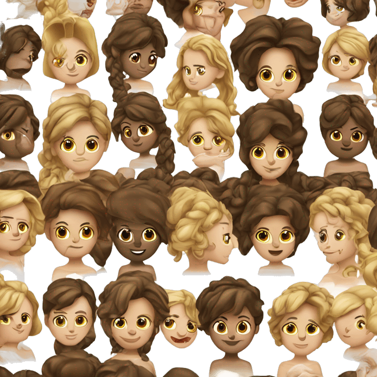 Jeune femme quebecois blanche avec cheveux long brun foncé yeux brun avec anneaux dans le nez emoji