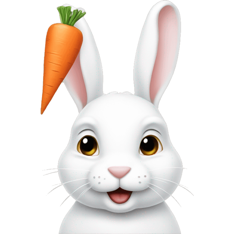 White rabbit with carrot emoji