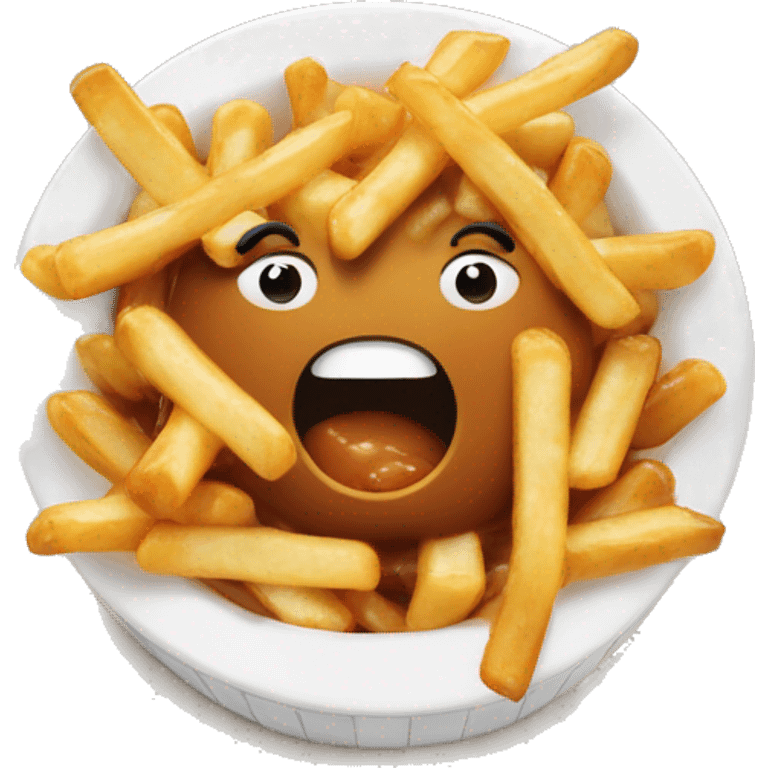 Poutine qui mange du riz  emoji