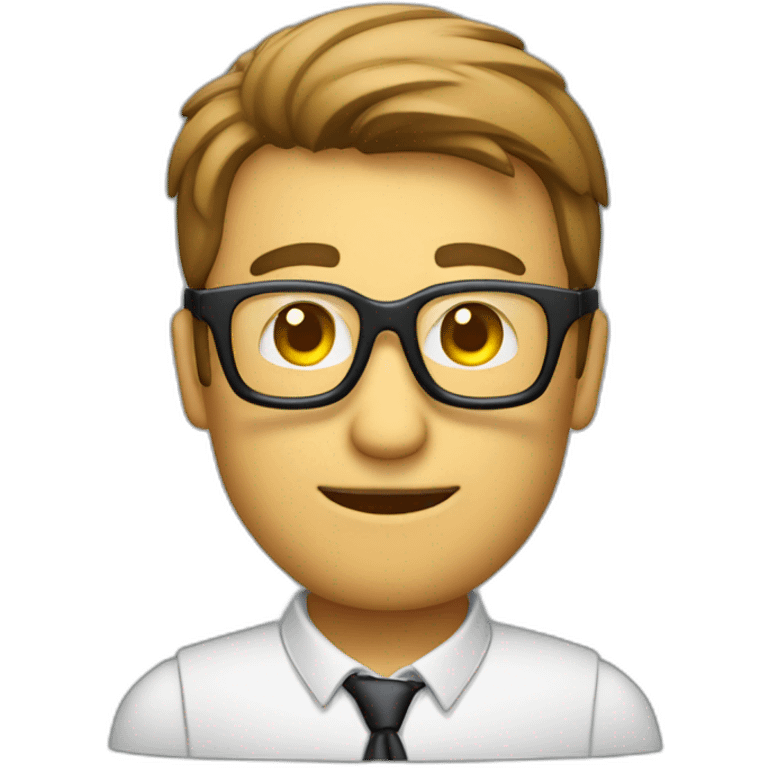 Hombre con gafas gerente de proyecto IT emoji