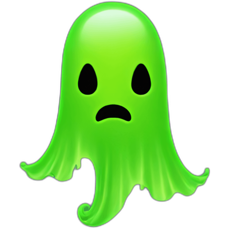 neon green ghost with pointed tail emoji