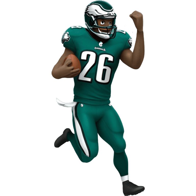 philadelphia eagle player football number 26 jumping kelly green emoji