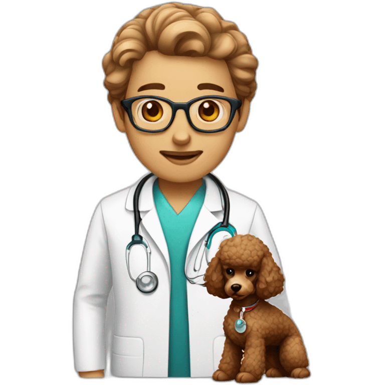 Neurologist and brown poodle emoji