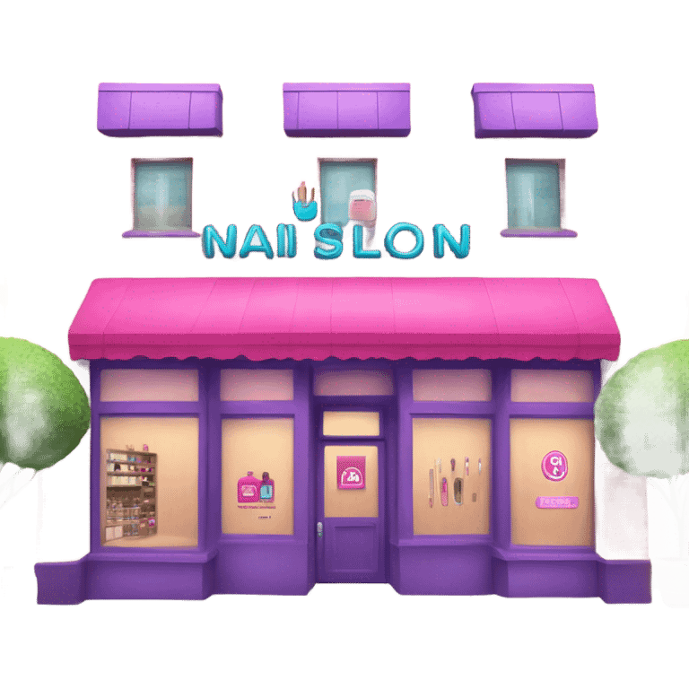 Emoji Building with sign: Nail Salon  emoji