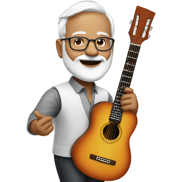 modi with guitar emoji