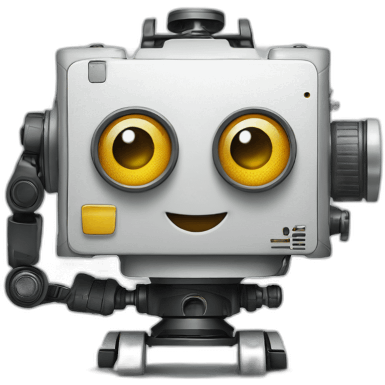 Pixotope robot mascot with a camera as a head emoji