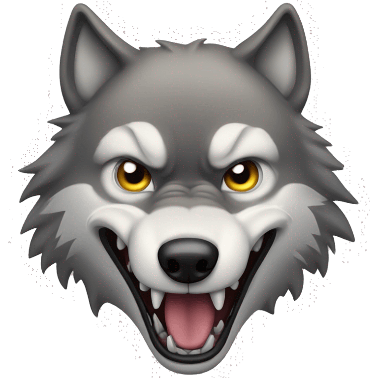 A wolf with his fangs showing emoji