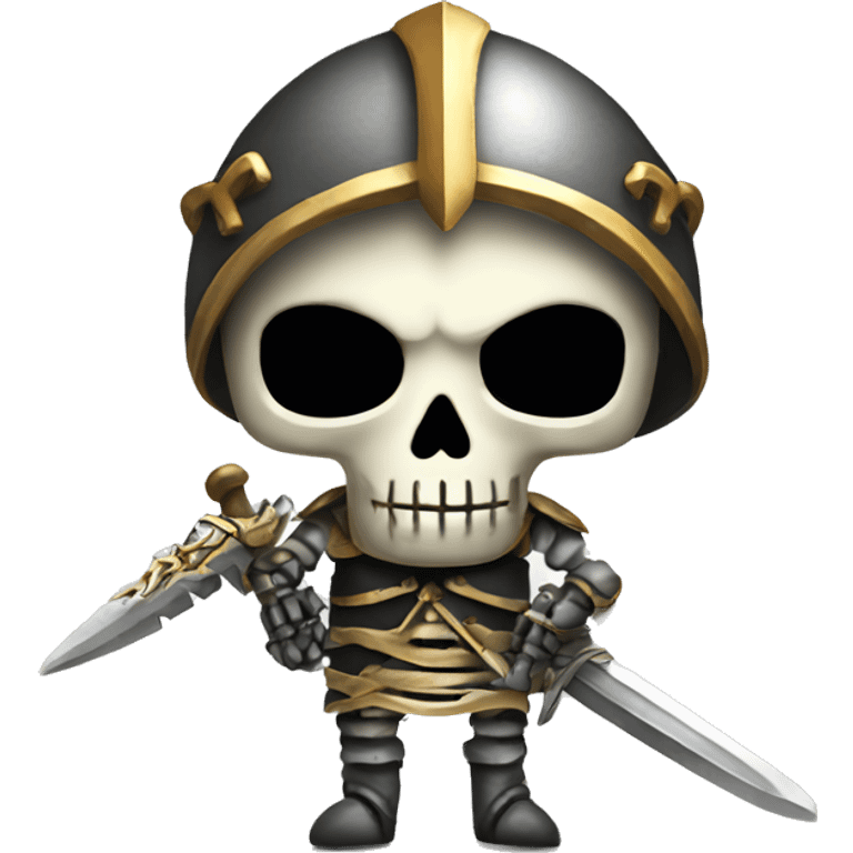 a skeleton with a armor and a sword emoji