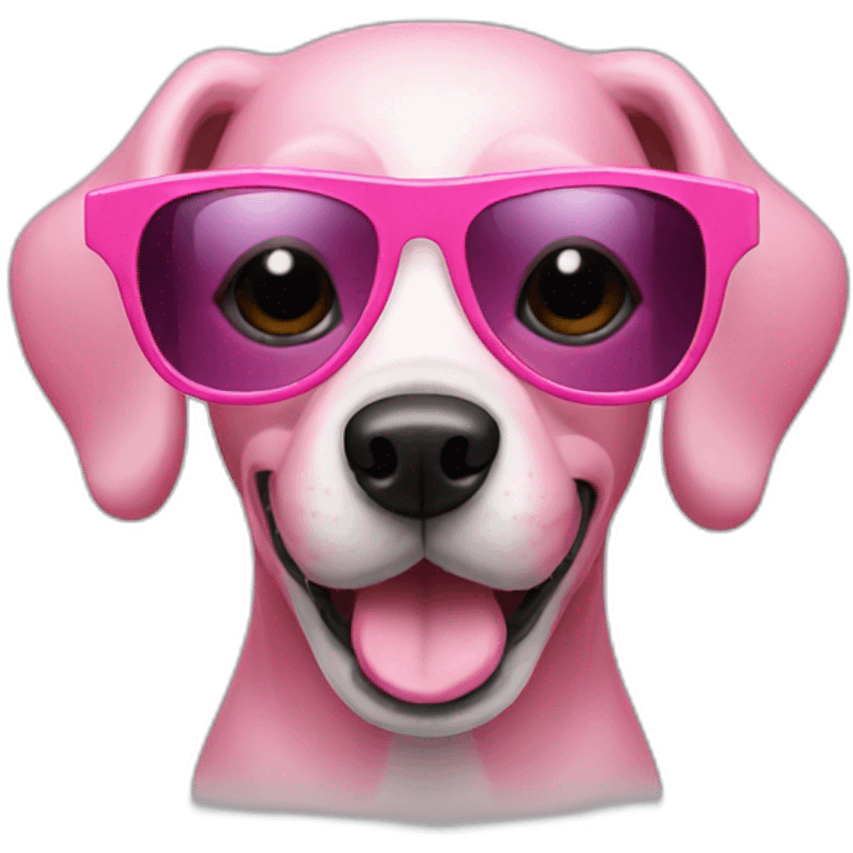 Pink dog with sunglasses emoji