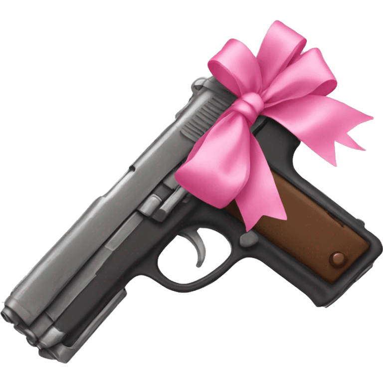 Gun with pink bow emoji