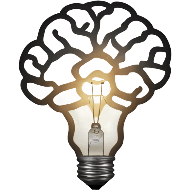 the human brain shaped idea lightbulb emoji