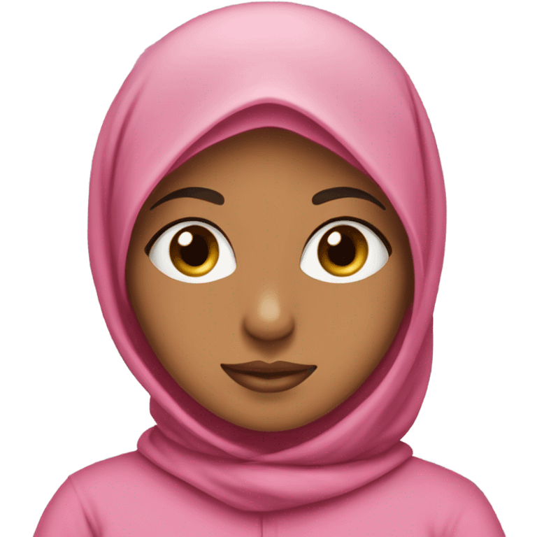 hijabi in a pink hoodie emoji