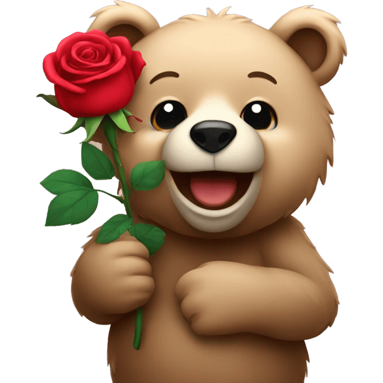 bear with rose emoji