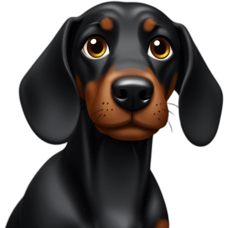 black sausage dog emoji