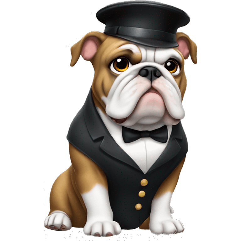 english bulldog conductor music emoji