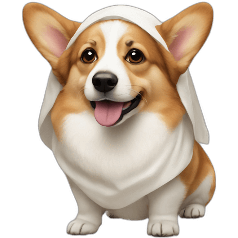 Corgi dressed as jesus emoji