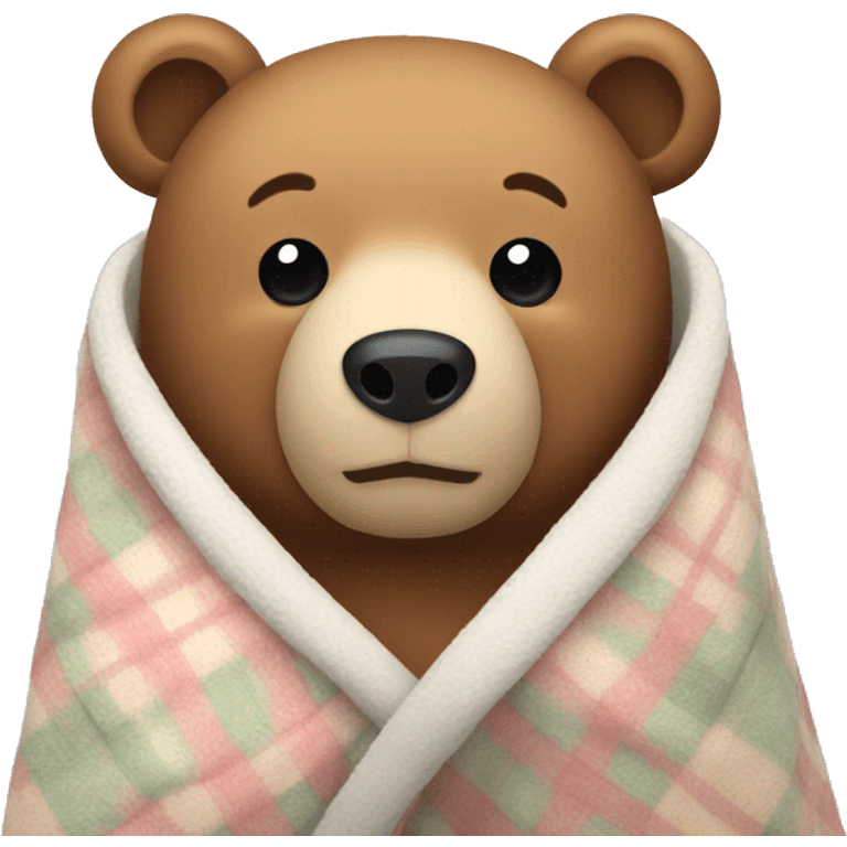 bear cozy in blanket emoji