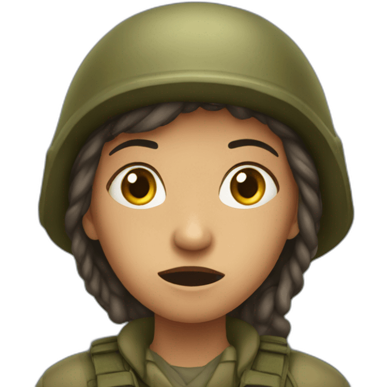 Scared Woman going to war emoji