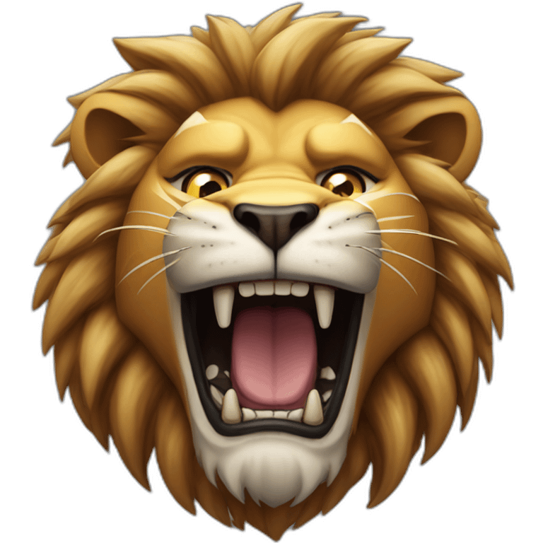 Brutal pumped-up lion emoji