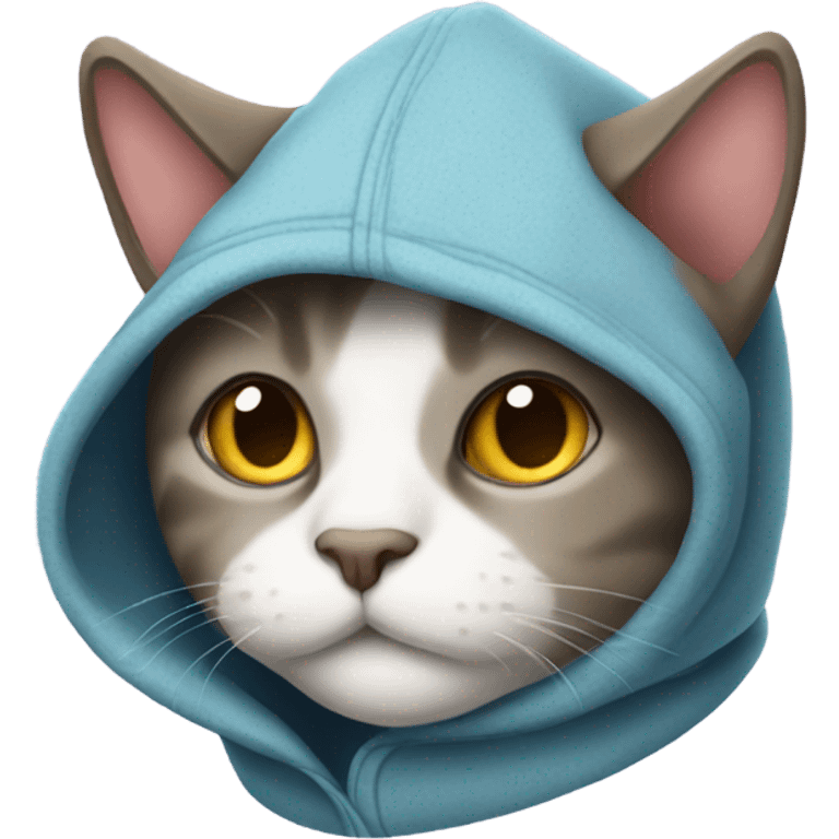 Cat wearing hoodie emoji