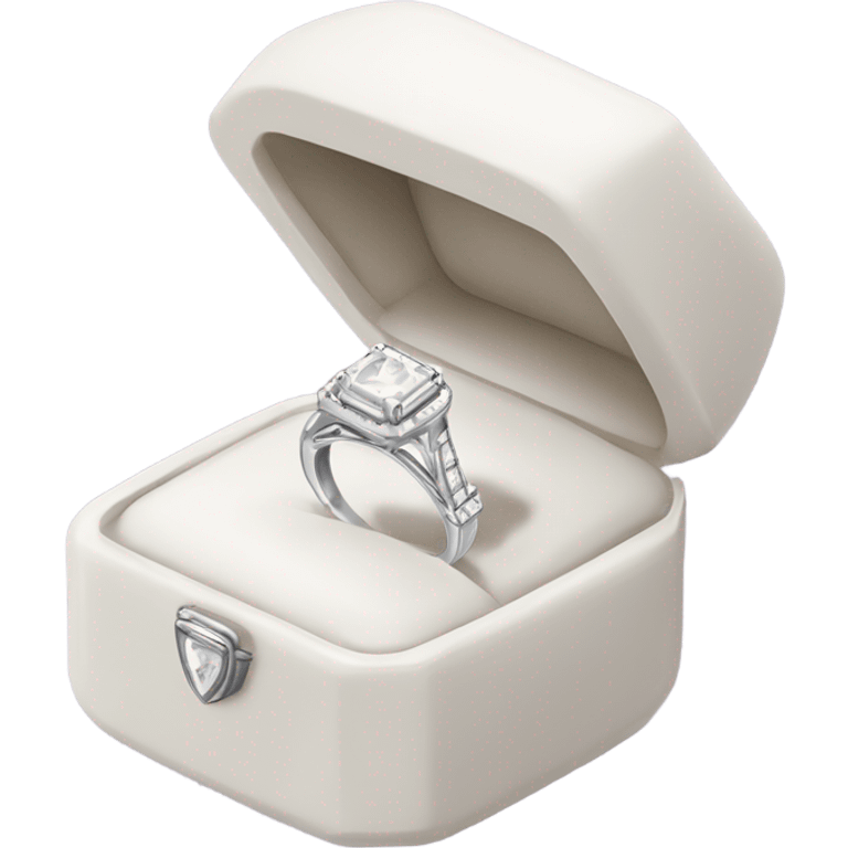 White Engagement ring box  emoji