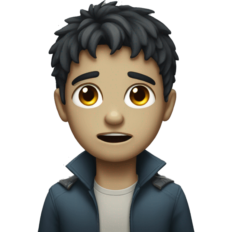 boy zombie with dark hair and regatta emoji