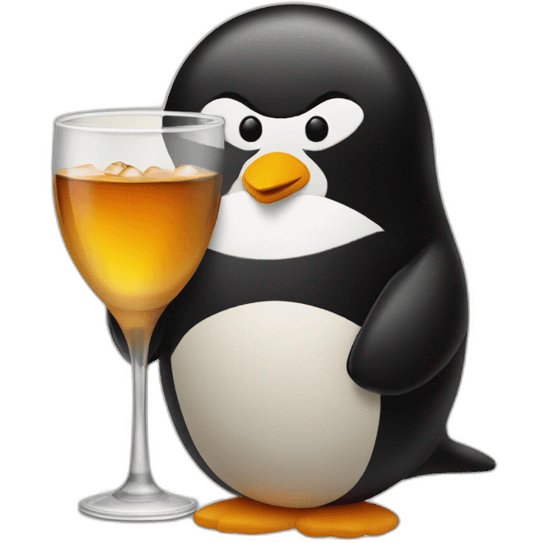 Pingouin drink whisky emoji