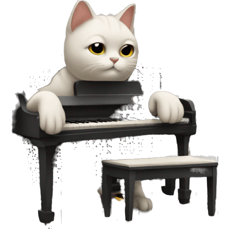 cat playing piano emoji