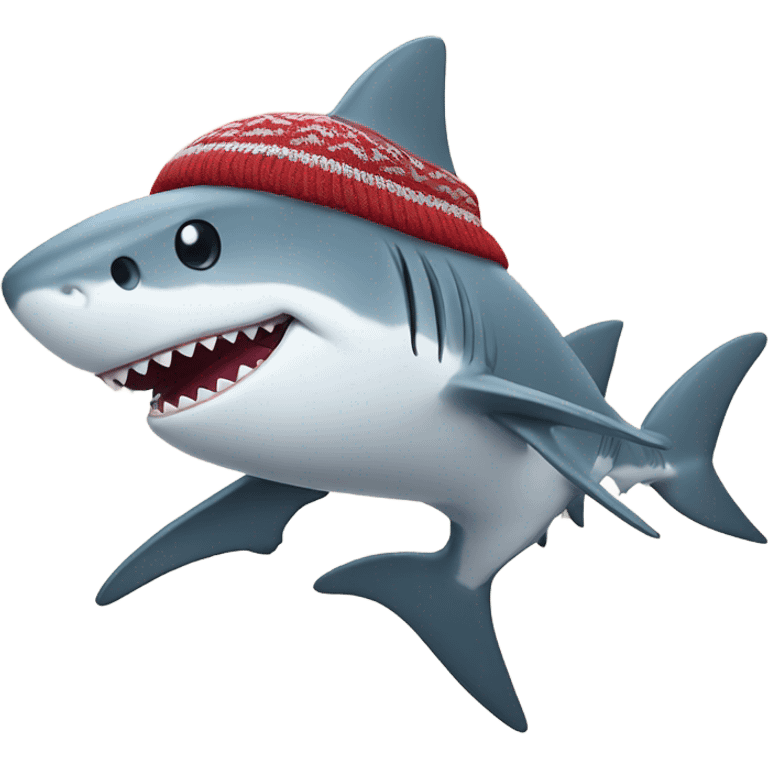 Warm clothes on a shark emoji