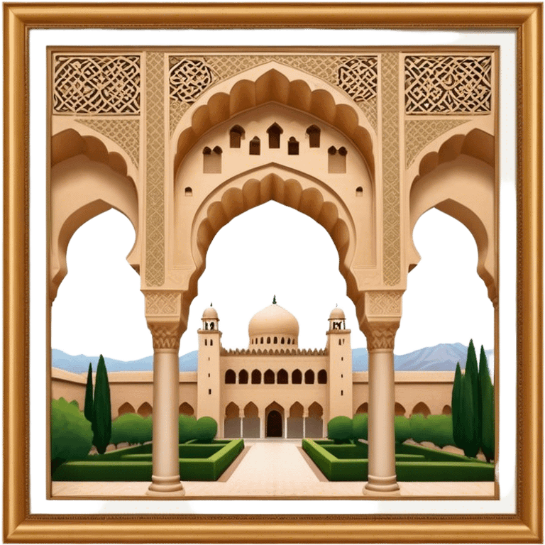 Alhambra Landmark Emoji – Highlighting its Moorish architecture and distinctive arches. emoji