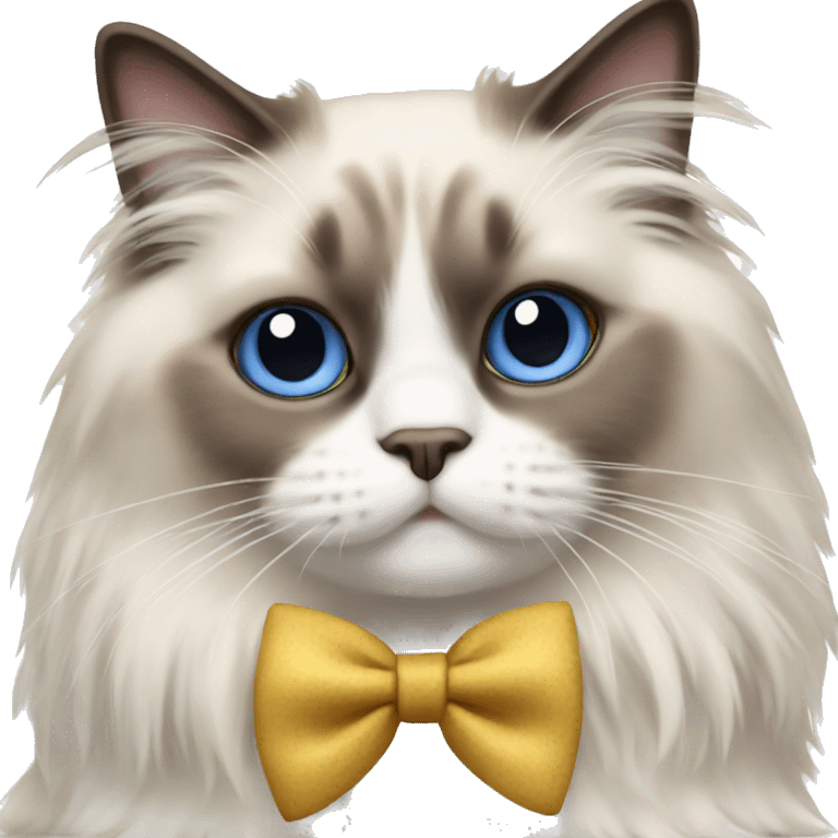 Ragdoll cat with a bow emoji